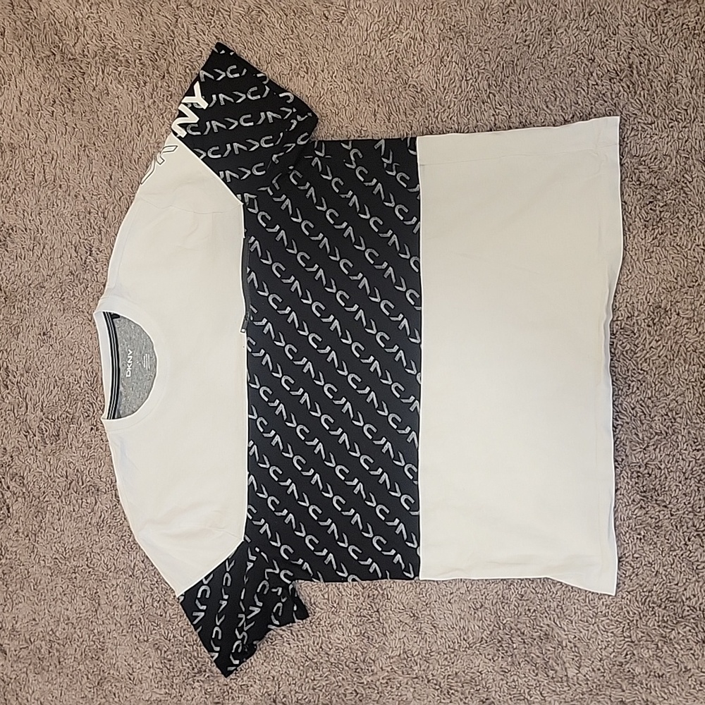 DKNY White Black Tee Large